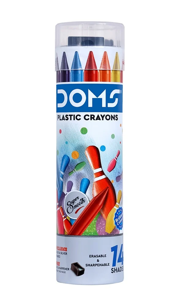 Doms plastic crayon 14 shade 60/-