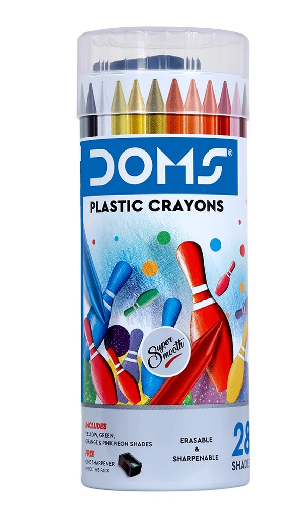 Doms plastic crayon 28 shade 100/-