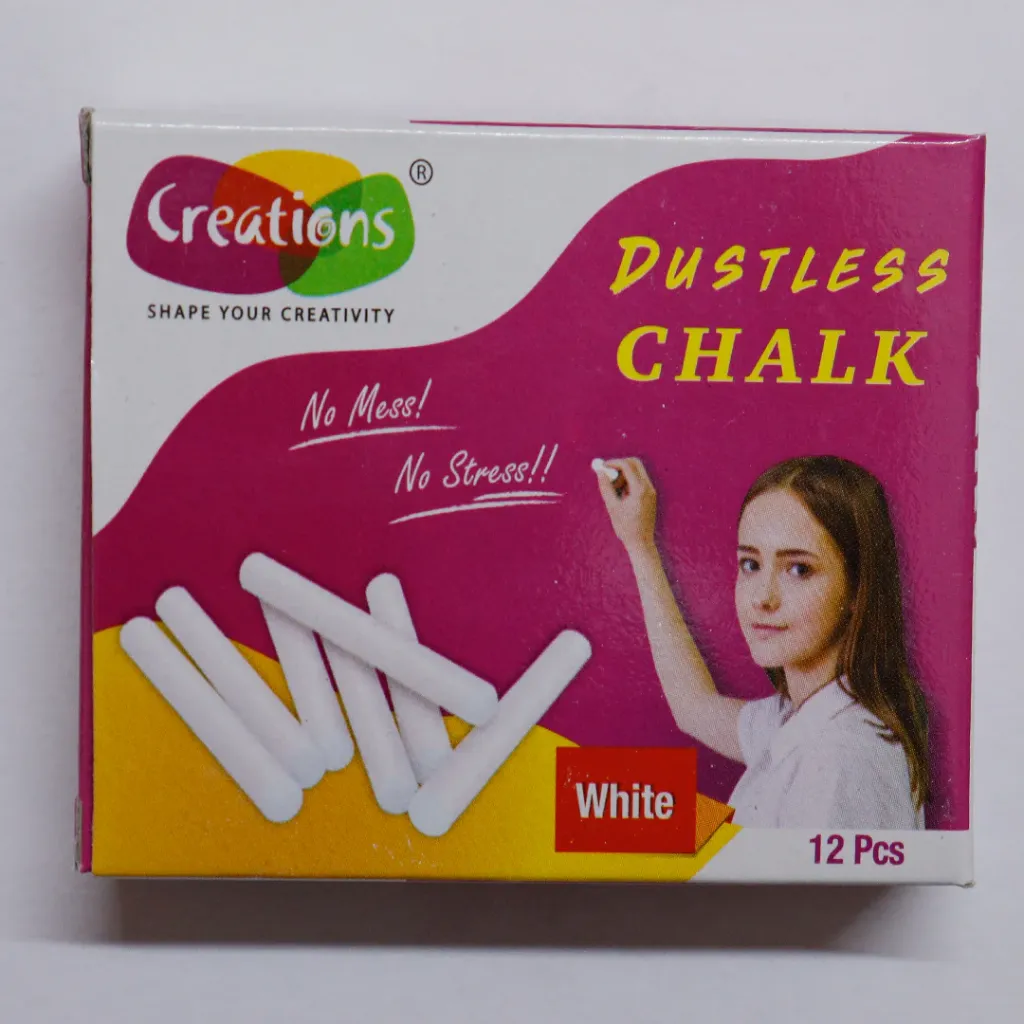 creations dustless chalk white 10 pcs | 12
