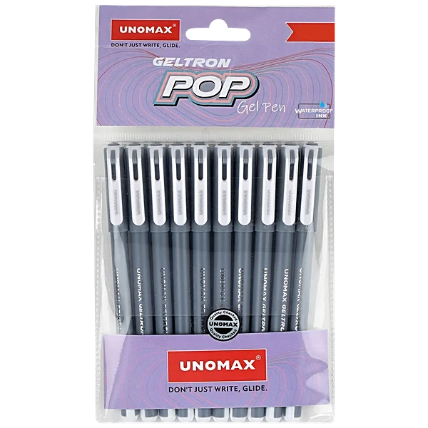 unomax geltron gel pen black pop