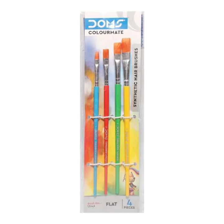 4 pcs FLAT doms art paint brushes MRP 50