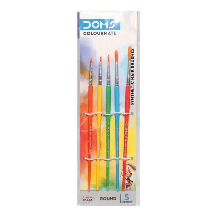 5 pcs round doms art paint brushes MRP 50