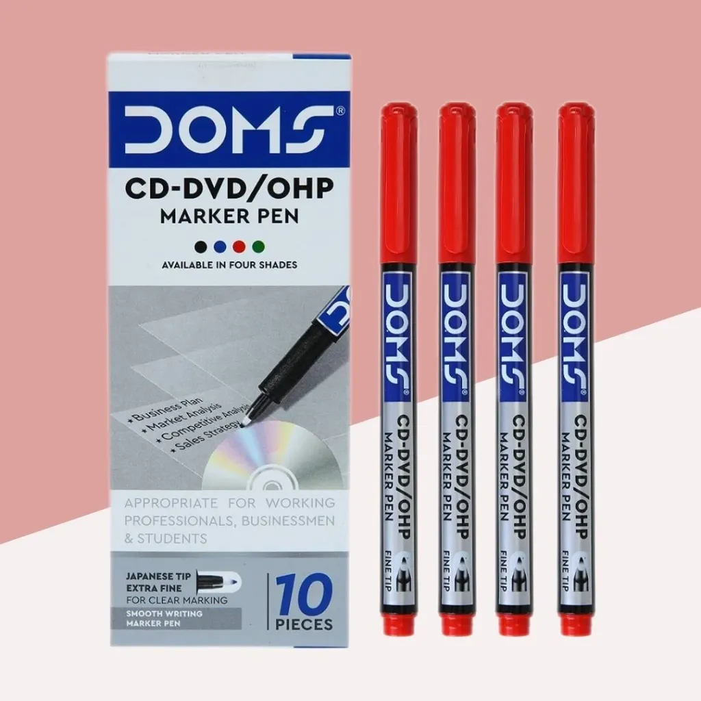 DOMS CD/DVD OHP Marker mrp 10 RED