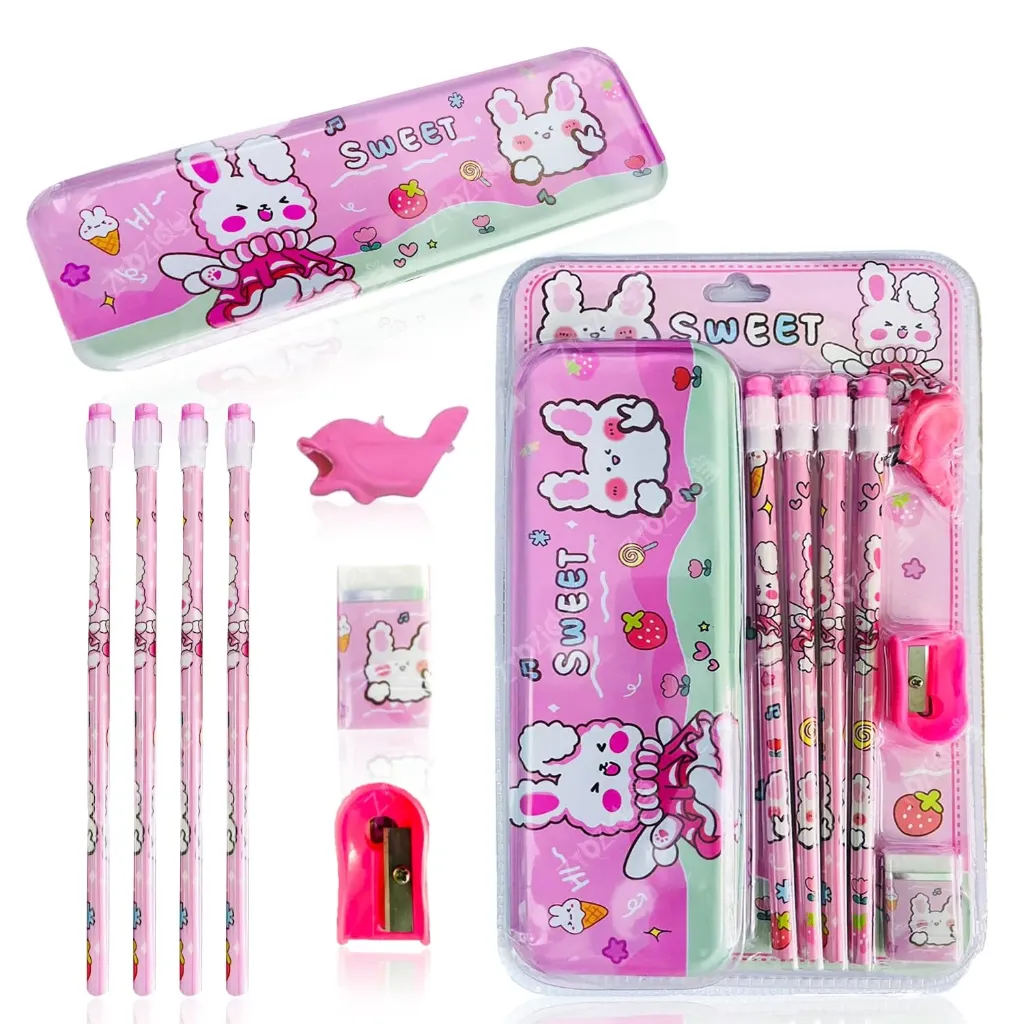 Metal P/b with 4 pencil gift set